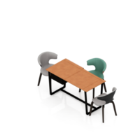 render 3d de mesa isométrica png