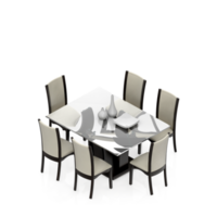 conjunto de mesa isométrica renderização 3d png