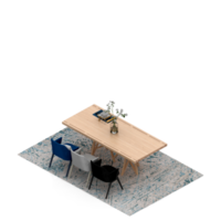 renderização 3d de mesa isométrica png