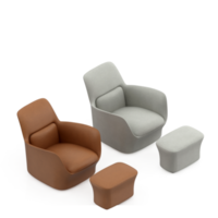 Isometric Armchair Isolated 3D render png