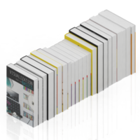 render 3d de libros isométricos png