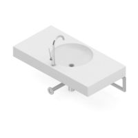 Isometric bathroom items 3D isolated render png