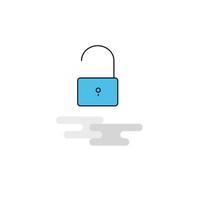 Flat Unlock Icon Vector