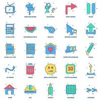 25 Business Concept Mix Flat Color Icon set vector