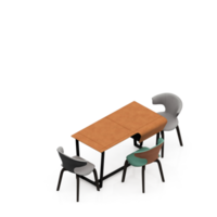 render 3d de mesa isométrica png