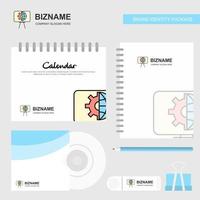 Presentation Logo Calendar Template CD Cover Diary and USB Brand Stationary Package Design Vector Template