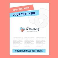 Cloud play Title Page Design for Company profile annual report presentations leaflet Brochure Vector Background