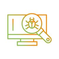 icono de vector de virus de búsqueda