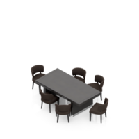 rendu 3d de l'ensemble de table isométrique png