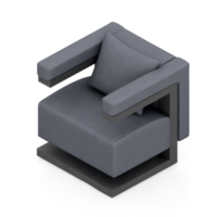 isometrischer sessel isoliert 3d-rendering png