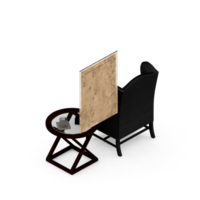 sillón isométrico aislado 3d render png