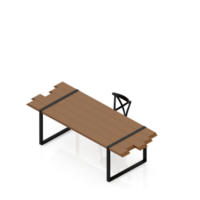 renderização 3d de mesa isométrica png