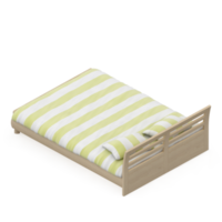 render 3d de dormitorio isométrico png