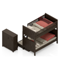 isometrisches schlafzimmer 3d rendern png