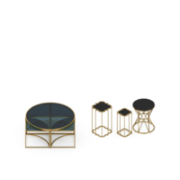 Isometric Table Set 3D render png