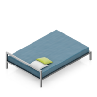 Isometric Bedroom 3D render png