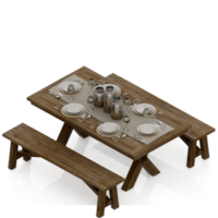 renderização 3d de mesa isométrica png