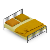 Isometric Bedroom 3D render png