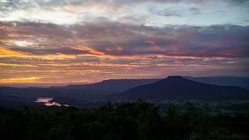 Mount Fuji at sunset, Loei Province, Thailand PHU PA PO is a popular tourist destination because it is similar to Mount Fuji in Japan. photo