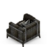 chaise isométrique rendu isolé 3d png