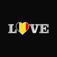 Love typography with Belgium flag design vector