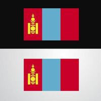 diseño de banner de bandera de mongolia vector