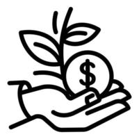 Keep money plant icon, outline style vector