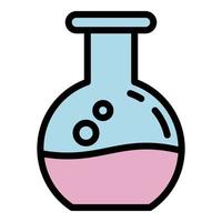 Forensic laboratory chemical flask icon, outline style vector