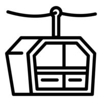 Cable cabin icon, outline style vector