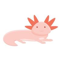 Sleeping axolotl icon, cartoon style vector