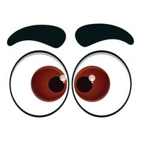 Innocent eyes icon, cartoon style vector