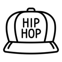 icono de gorra hiphop, estilo de contorno vector