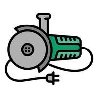 Home angle grinder icon, outline style vector