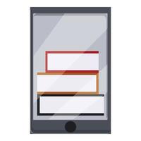 E-book reader application icon, cartoon style vector