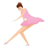 Ballerina recital icon, cartoon style vector