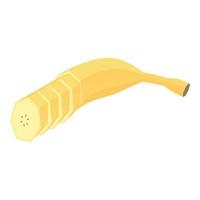 Cutted banana icon, isometric style vector