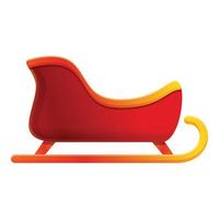 Present gift sleigh icon, cartoon style vector