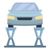 Car on lift icon, cartoon style vector