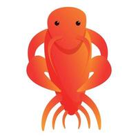 Red lobster icon, cartoon style vector