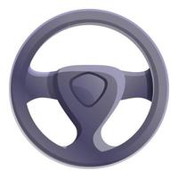 Sedan car steering wheel icon, cartoon style vector