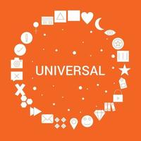 Universal Icon Set Infographic Vector Template