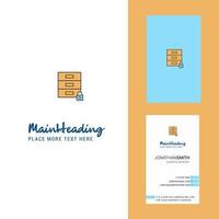 Locked cupboard Creative Logo and business card vertical Design Vector