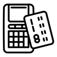 Credit card terminal icon, outline style vector