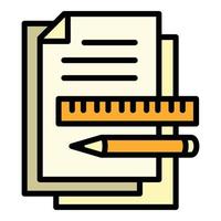 Architect papers icon, outline style vector