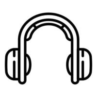 icono de auriculares de música, estilo de esquema vector