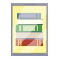 E-book store application icon, cartoon style vector