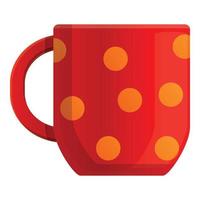 Autumn party tea mug icon, cartoon style vector