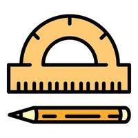 Modern architect instruments icon, outline style vector