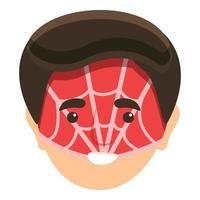 Face painting spider mask icon, cartoon style vector