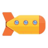 Aquatic bathyscaphe icon, cartoon style vector